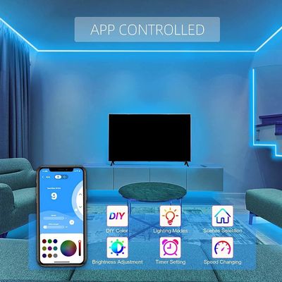 Дом ПРИЛОЖЕНИЯ музыки Ip65 привел люксы Rgb светлой прокладки гибкие водоустойчивые 5050 наборов
