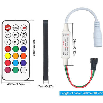 DC5 - регулятор света СИД 24V мини 21Key для светов мечты прокладки цвета WS2811 WS2812B