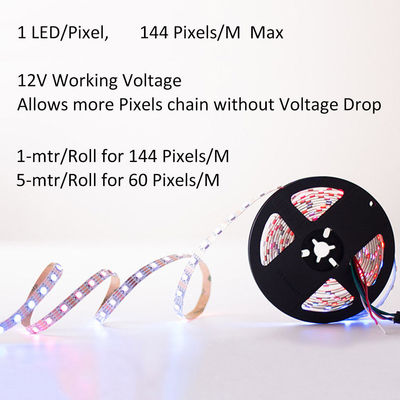 Ws2815 цифров Rgb привело прокладку индивидуальные Addressable данные по Daul сигнализируют 60 пикселов СИД 144