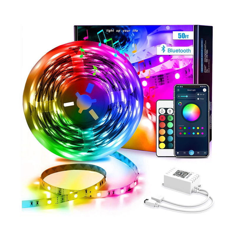 6 к 36V 15M изменение цвета синхронизации музыки 5050 светов света музыки СИД RGB умное гибкое