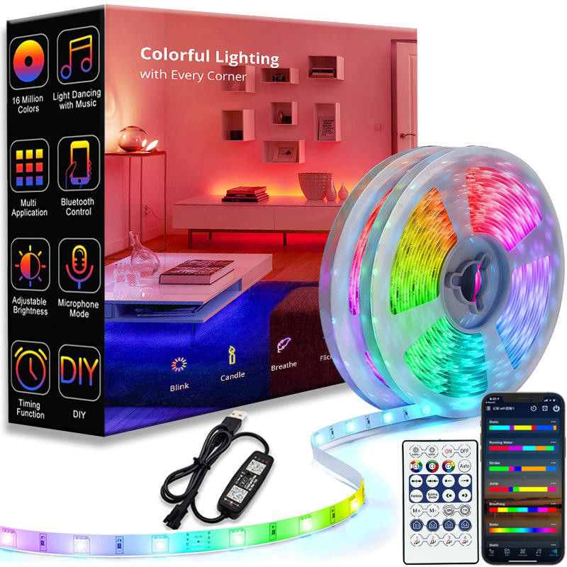 Света прокладки СИД Wifi 5V ПРИЛОЖЕНИЯ умные 5050 SMD RGB для партии праздника дистанционного управления